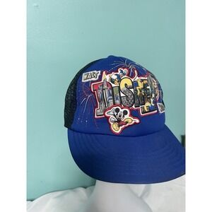 VINTAGE Disney World Hat Cap Adjustable Blue‎ Mickey Mouse Theme Park Mesh 90s